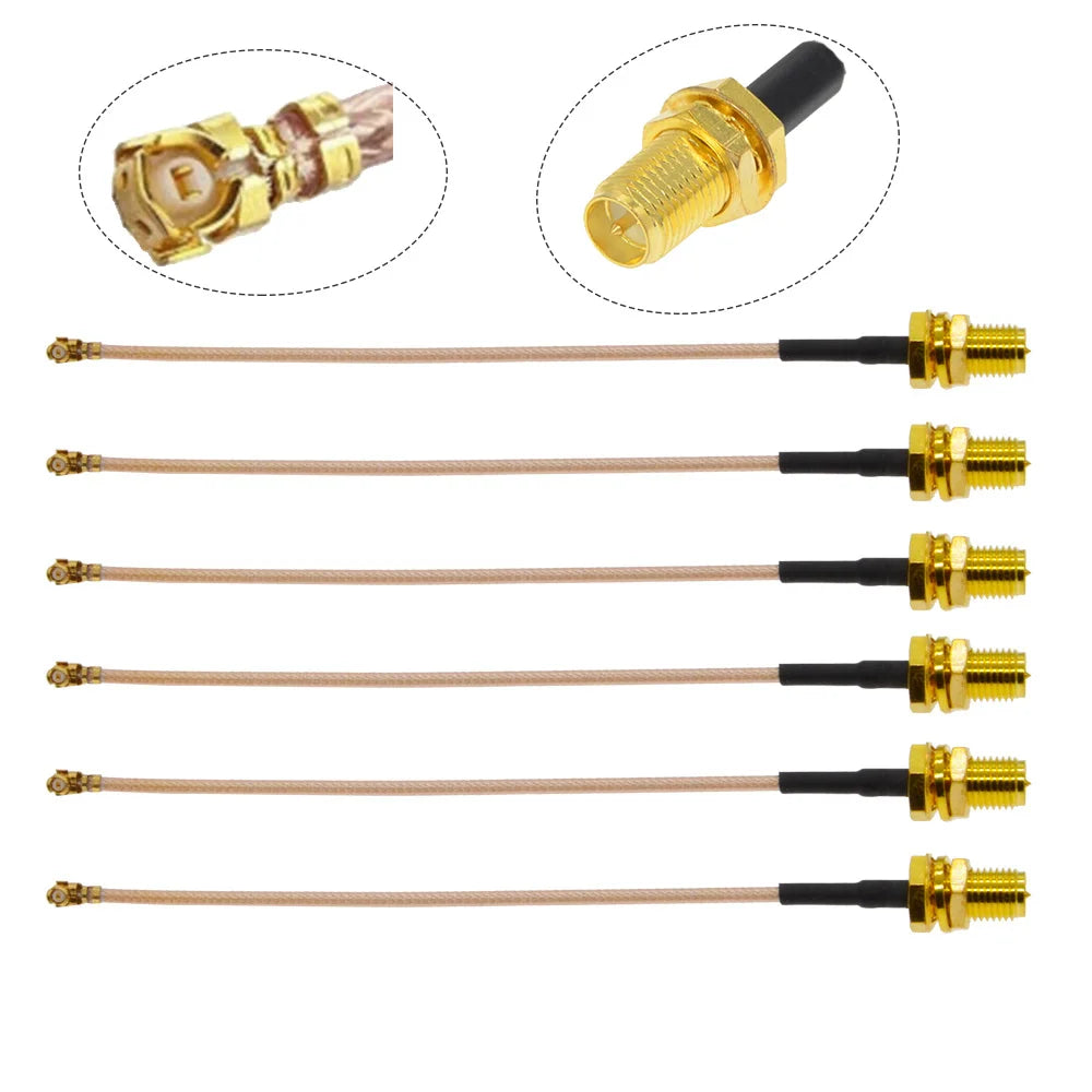 BEVOTOP 10PCS SMA Female to uFL IPX RF1 Female Connector RF Coax Pigtail Antenna Extension Cable  RG178 SMA  Cable