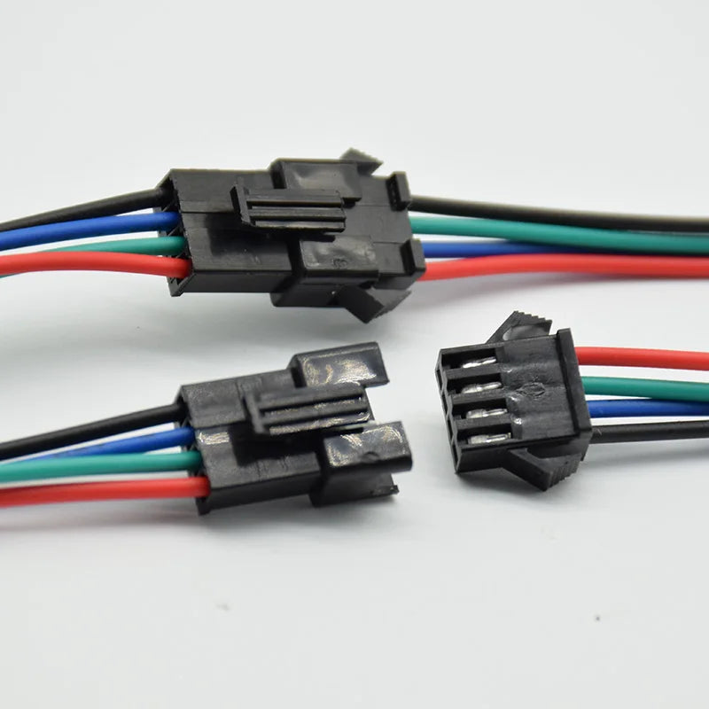 5pairs/10pcs 2pin 3pin 4pin  JST LED  Connectors 15cm Long Male and Female Connector for 3528 5050 WS2811 WS2812 LED Strip Tape