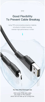 Essager 3A USB Type C Cable Fast Charging Micro USB Cable For Xiaomi Realme Redmi Oneplus Huawei Iphone Wire for Mobile Phones