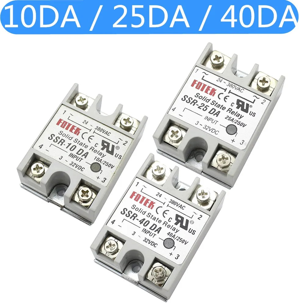 SSR-10 25 40 50 60 75 80 100DA DC Control AC SSR White Shell Single Phase Solid State Relay Without Plastic SSR-25DA SSR-40DA