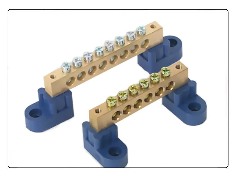 1Pcs Brass Wiring Terminal Row Zero Strip Flame Retardant Distribution Box Connection Terminal Adjustable Mounting Holes 4-16Pin
