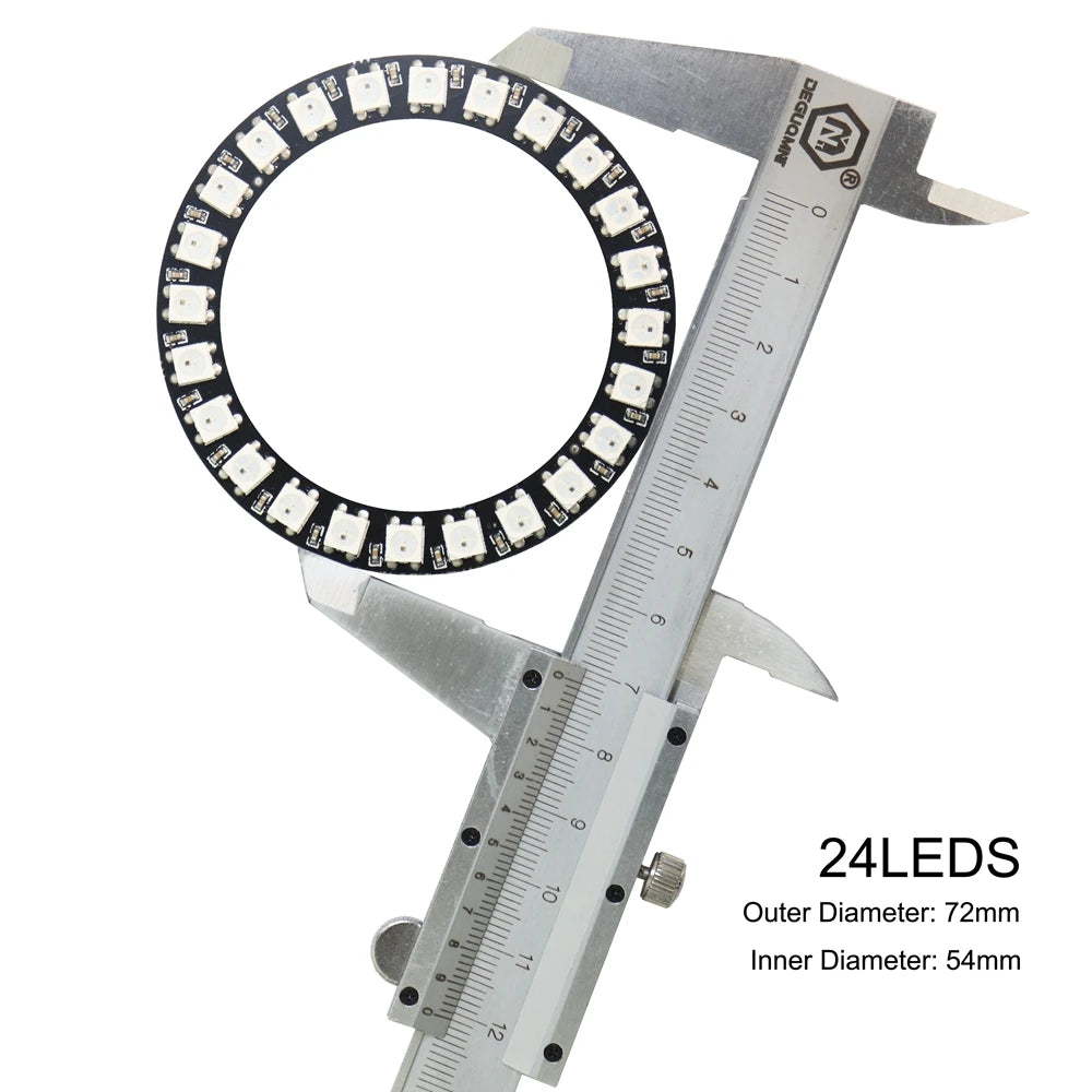 WS2812B 8/16/24/35/45 Leds Pixel Ring Addressable Led Modules WS2812 IC RGB Full Color Round Led Circle DC5V