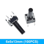 GREATZT 6X6X5/4.3/5.5/6/7/8/9/10/13MM Tact Switch Push Button Switch 12V 4PIN DIP Micro Switch For TV/Toys/home use Button
