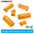 2pcs/Pack 25W 50W 100W Wirewound Metal Resistors 0.1 0.33 1 6 8 10 12 15 20 25 50 75 100 500 1K 10K K Ohm High Power Resistance