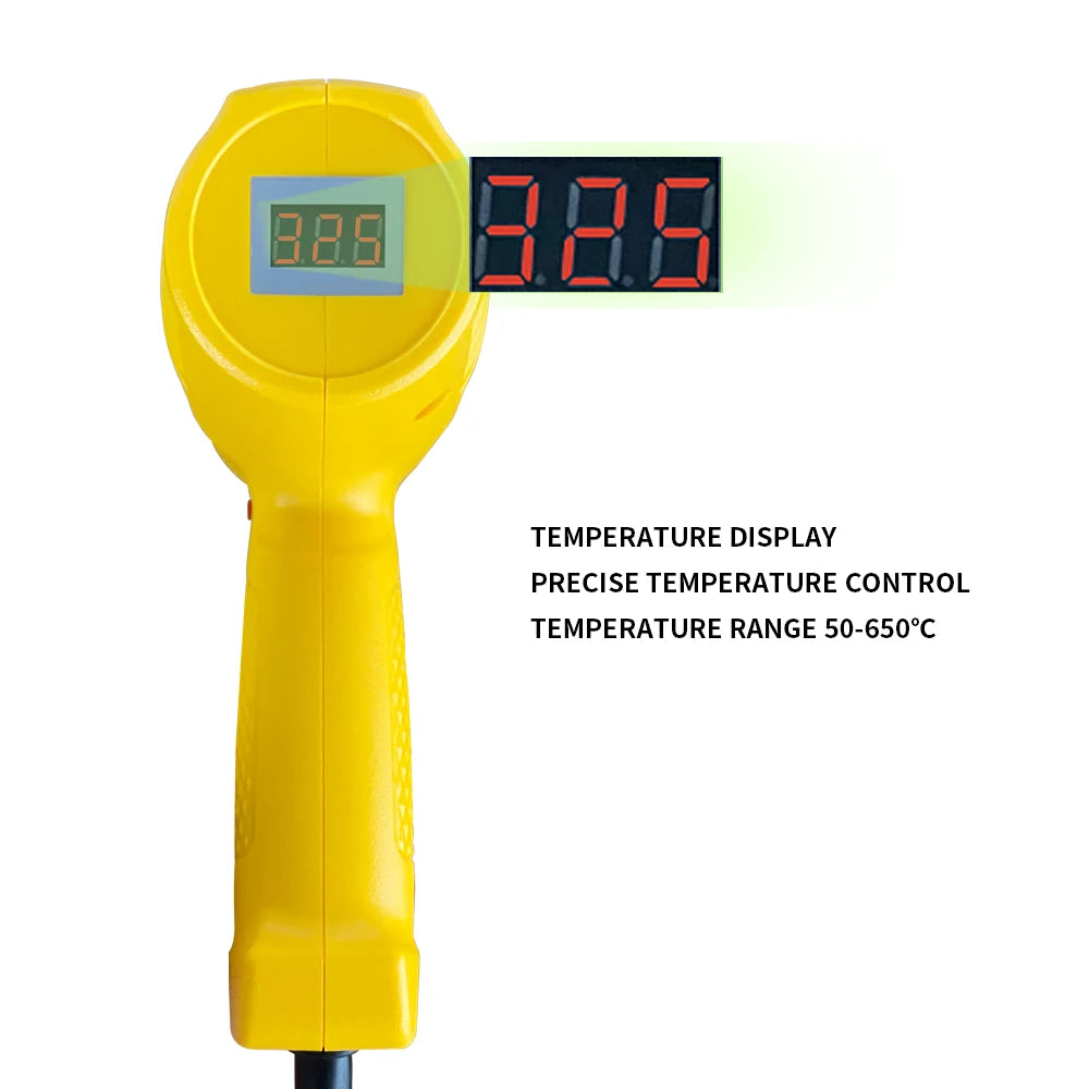 750W hot air gun Heat Gun Adjustable temperature welding gun Auto plastic pipe welding repair tool 100-600 degrees