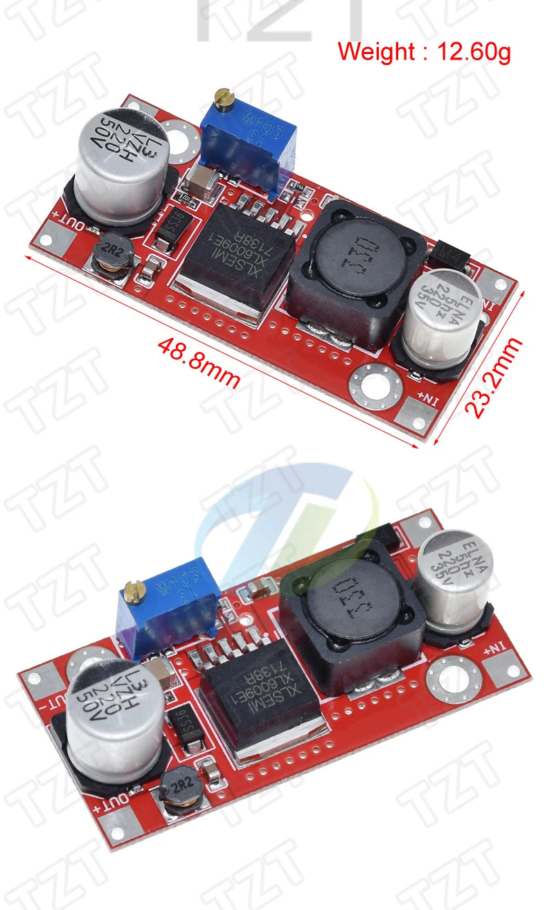 TZT 1/3PCS Boost Buck DC-DC Adjustable Step Up Converter XL6009 Power Supply Module 20W 5-32V to 1.2-35V