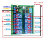 DC 12V 8 Ch RS485 Relay Board Modbus RTU UART Remote Control Switch DIN35 Rail Box for PLC Automation Control
