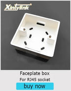 Xintylink RJ45 Socket Jack Modular 4 Port Cat5e Cat6 Keystone White PC Wall Face Plate Faceplate Toolless Wall Socket Panel 86mm