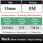 10 METER/LOT BLACK 1/2/3/4/5/6/8/10/10/12/14/16/18/20mm Heat Shrink Tubing Flame Retardant Tube Kit Insulation Tubing Wire Cable
