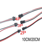 1-50 pairs JST SM led Connector 2pin / 3pin / 4pin Male And Female Set 2 3 4 pin Wire cable pigtail Plug for LED Strip