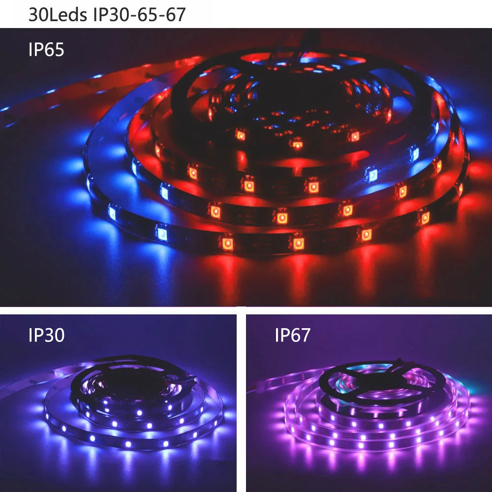 WS2812B USB LED Strip RGB WS2812 Addressable Pixel Tape 14Keys Remote Controller For TV Back Under Cabinet Lamp 1-5M DC5V