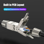 ZoeRax Cat6A Cat7 Cable Extender Junction Adapter RJ45 Connector Box RJ45 Lan Cable Extension Connector Full Shielded Toolless