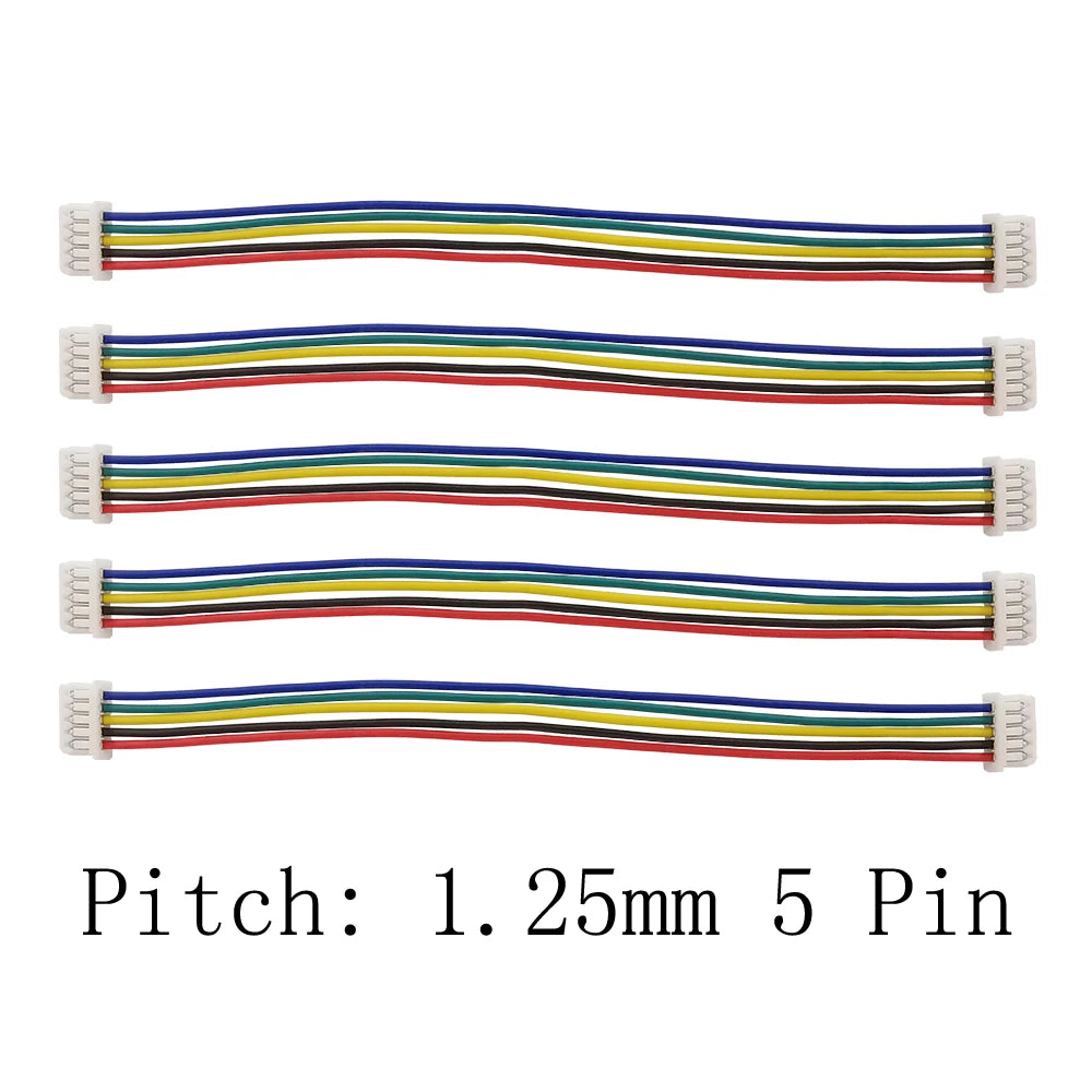 10Pcs JST 1.25mm 1.25 Female Wire Cable Connectors Double Head JST 1.25 Electronic Wire Connector Lenght 10CM 15CM 20CM 30CM