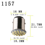 50pcs 12V 24V 1206 Led 22 SMD Bulbs P21W 1156 P21/5W 1157 BAY15D Car Backup Reverse Turn Brake Lights White Red Amber Blue green