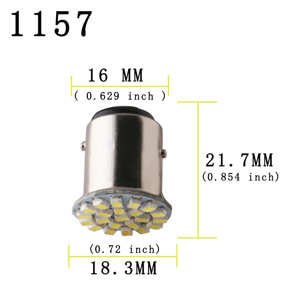 50pcs 12V 24V 1206 Led 22 SMD Bulbs P21W 1156 P21/5W 1157 BAY15D Car Backup Reverse Turn Brake Lights White Red Amber Blue green