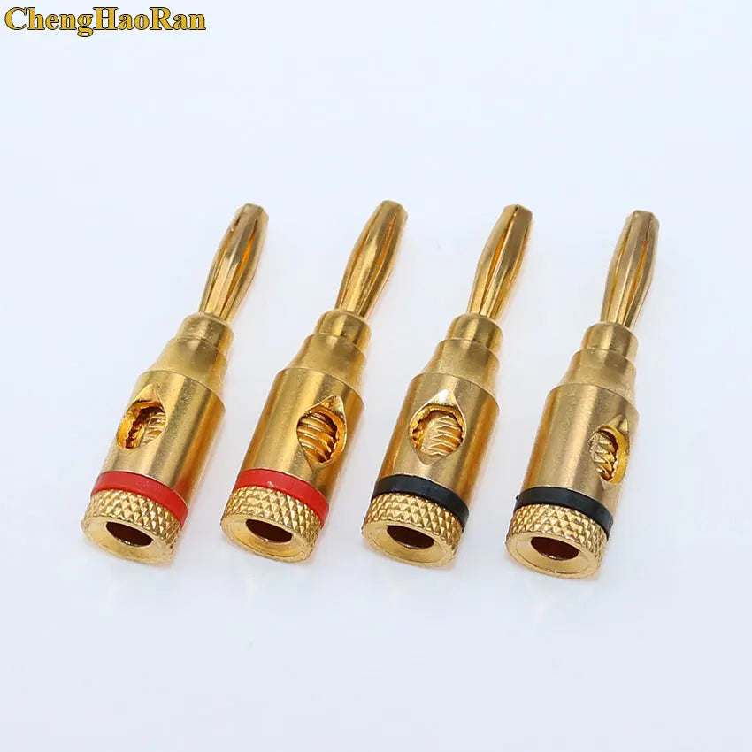 ChengHaoRan 4mm Gold-Plated Musical Audio Speaker Cable Wire Banana Plug Connector Plated Musical Speaker Cable Wire Pin