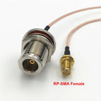 1Pcs Waterproof N Female Bulkhead Plug to SMA / RP-SMA Male / Female Jack RG316 Blue / Brown RF Coaxial Jumper Cable Connector