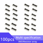 100pcs 0603*4 8P4R 2*4P SMD Network Resistor Array 5R1 5.1 51 510 R Ohm 5.1K 51K 510K 511 512 513 514
