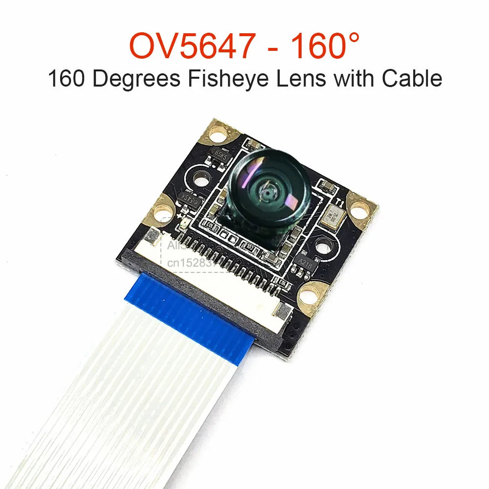OV5647 Camera Module for Raspberry Pi 4B 3B 3B+ 2B HD 1080P 5 Million Pixels 72 120 160 Degrees Auto Focus with 15CM CSI Cable