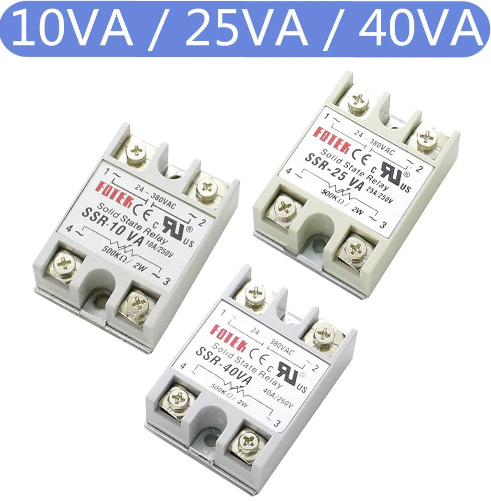 SSR-10 25 40 50 60 75 80 100DA DC Control AC SSR White Shell Single Phase Solid State Relay Without Plastic SSR-25DA SSR-40DA
