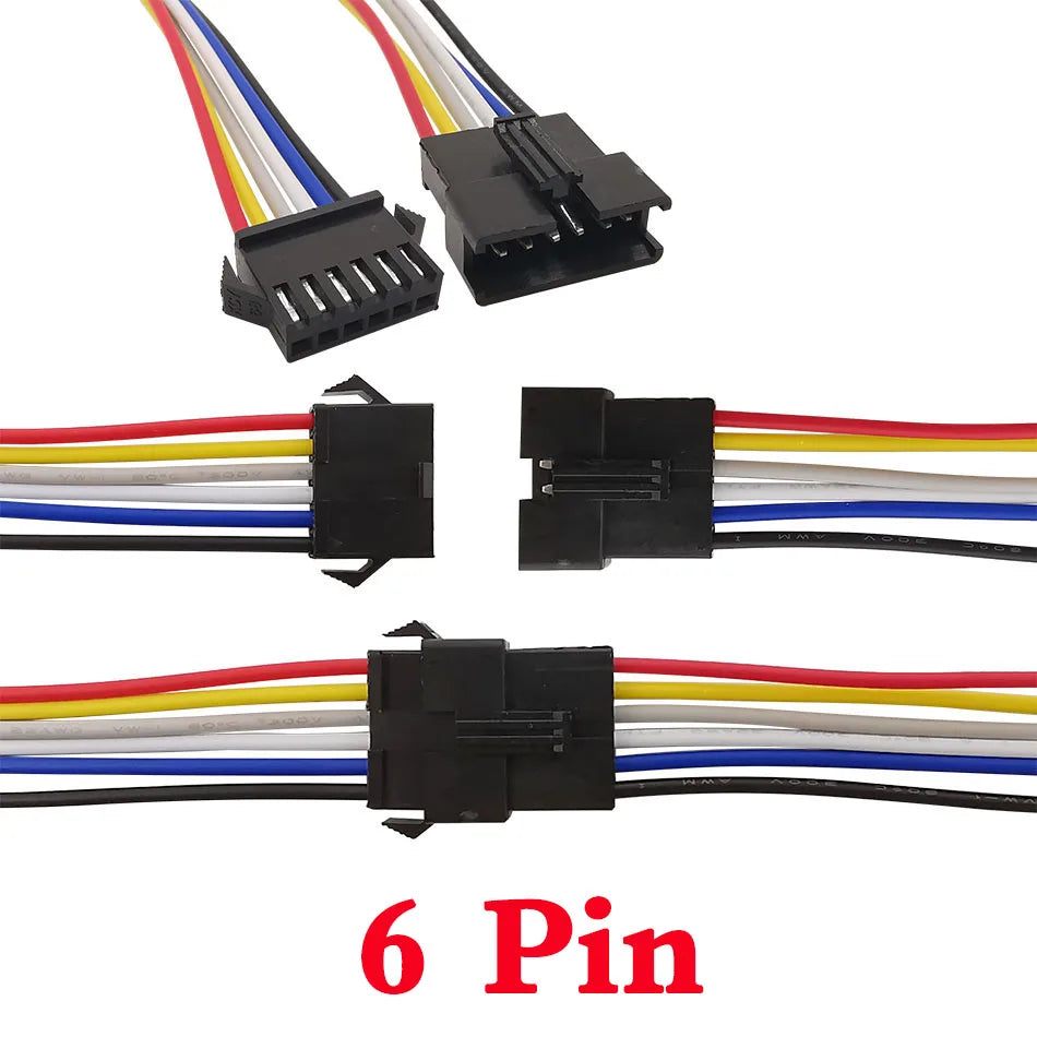 5Pair/10Pcs SM JST LED Connector Cable 2/3/4/5/6 Pin Plug Socket Male Female Wire Connector For RGB RGBW LED Strip Light Adapter