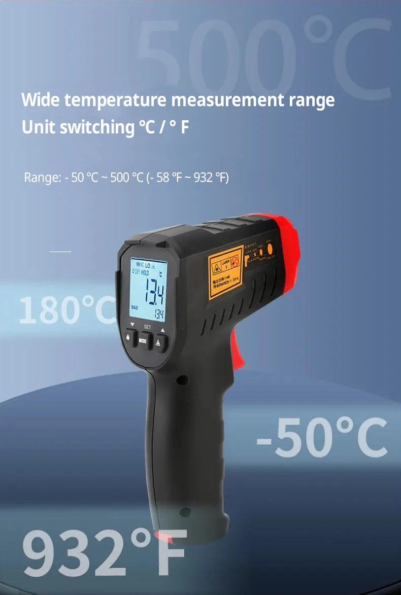 UNI-T Infrared Thermometer UT306S UT306C Non-contact Industrial Laser Digital Temperature Meter Temperature Gun Tester -50-500