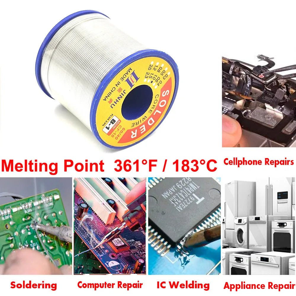 500g 60/40 B-1 0.5mm-2.0mm No-clean Rosin Core Solder Wire with 2.0% Flux and Low Melting Point for Electric Soldering Iron