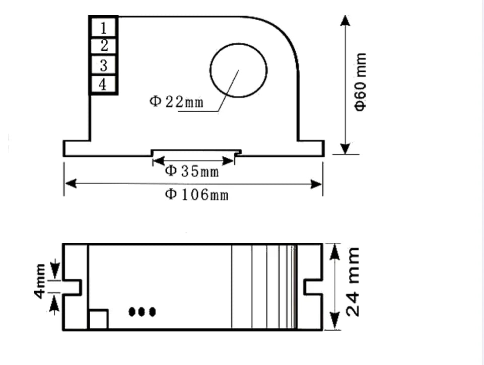 AC Current Sensor 10mA 20mA 500mA,10A,50A,300A,600A Current Transducer DC24V 4-20ma 0-10V RS485 Hall Effect Current Transmitter