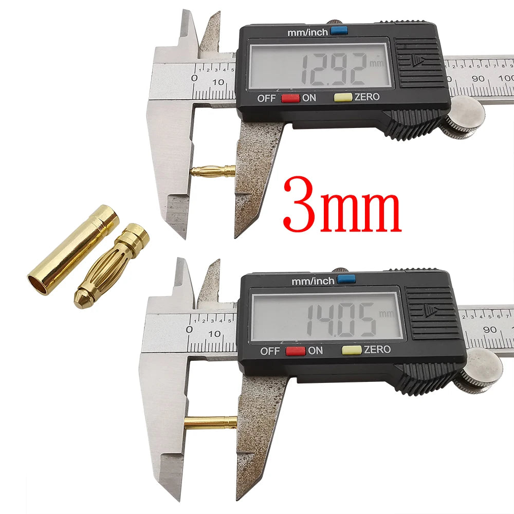 2mm 3mm 3.5mm 4mm Bullet Banana Plug Gold-Plated Banana Male Female Connector Battery Plugs Kits for RC Battery Parts DIY