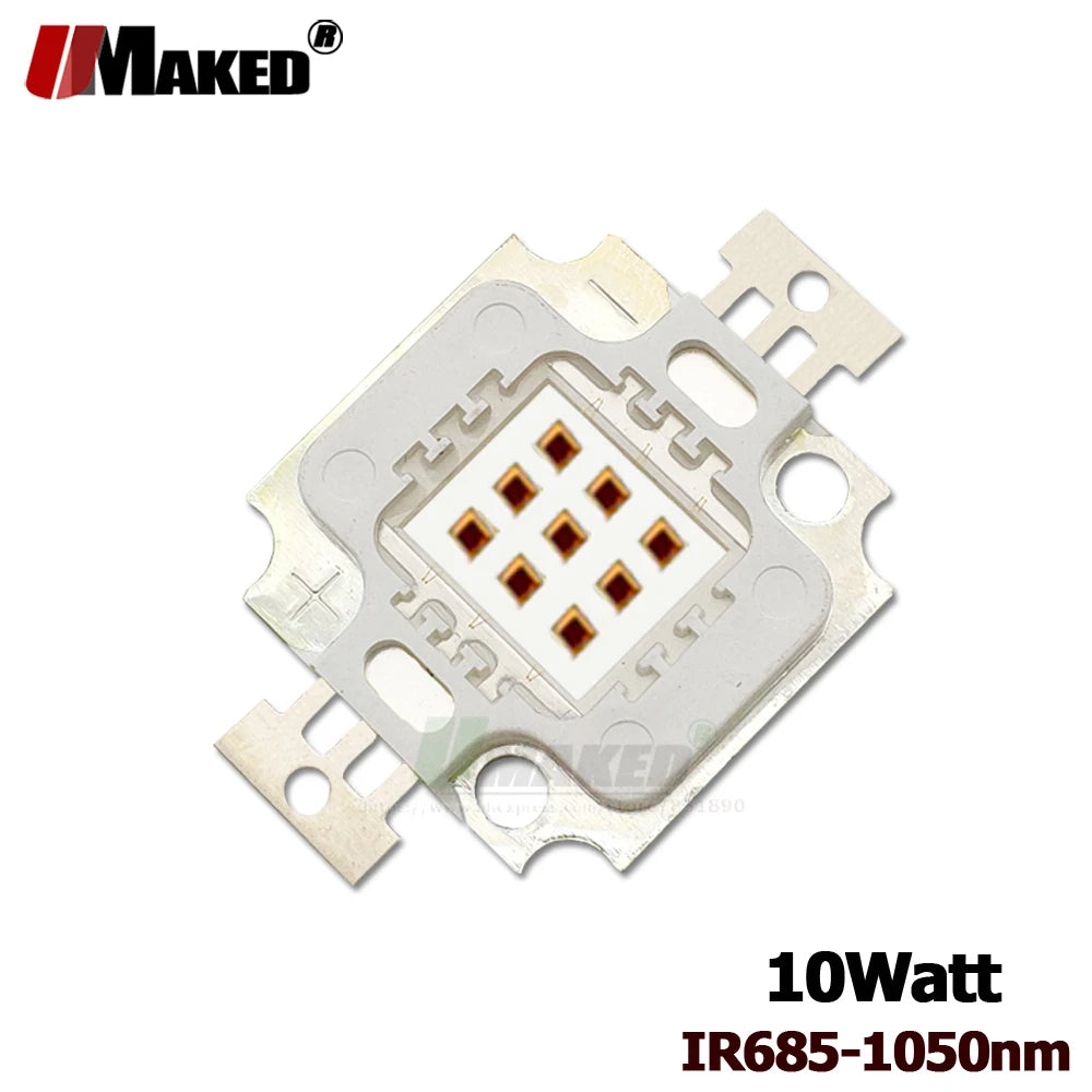 Infrared LED Chips 10W IR 730-850-940-685-760-800-810-980-1050nm Launch tube LEDs camera Security light monitor led light beads