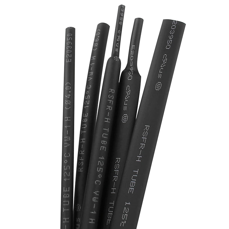 10 METER/LOT BLACK 1/2/3/4/5/6/8/10/10/12/14/16/18/20mm Heat Shrink Tubing Flame Retardant Tube Kit Insulation Tubing Wire Cable