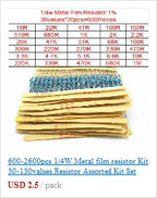 50pcs/lot 3296W Series 500R 1K 2K 5K 10K 20K 50K 100K 200K 1M Multi-turn Potentiometer 10K Variable Resistors with Box Set