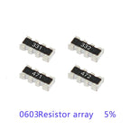 100pcs 0603*4 8P4R 2*4P SMD Network Resistor Array 5R1 5.1 51 510 R Ohm 5.1K 51K 510K 511 512 513 514
