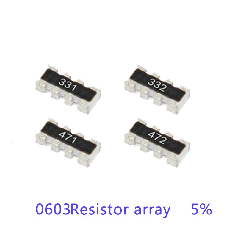 100pcs 0402*4 8P4R 2*4P SMD Network Resistor Array 4R7 4.7ohm 47ohm 470ohm R 4.7K 47K 470K 471 472 473 474