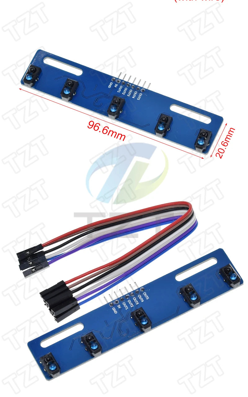 TZT 1/3PCS TCRT5000 Infrared Reflective Sensors IR Photoelectric Switch Barrier Line Track Module For Arduino