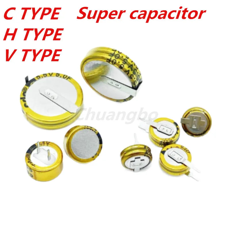 2PCS/Lot 5.5V Super Capacitor 0.1F  0.022F 0.047F 0.22F 4.0F 0.33F 0.47F 1F 1.5F  5.0F V/H/CType  Button Type Farrah Supercapaci