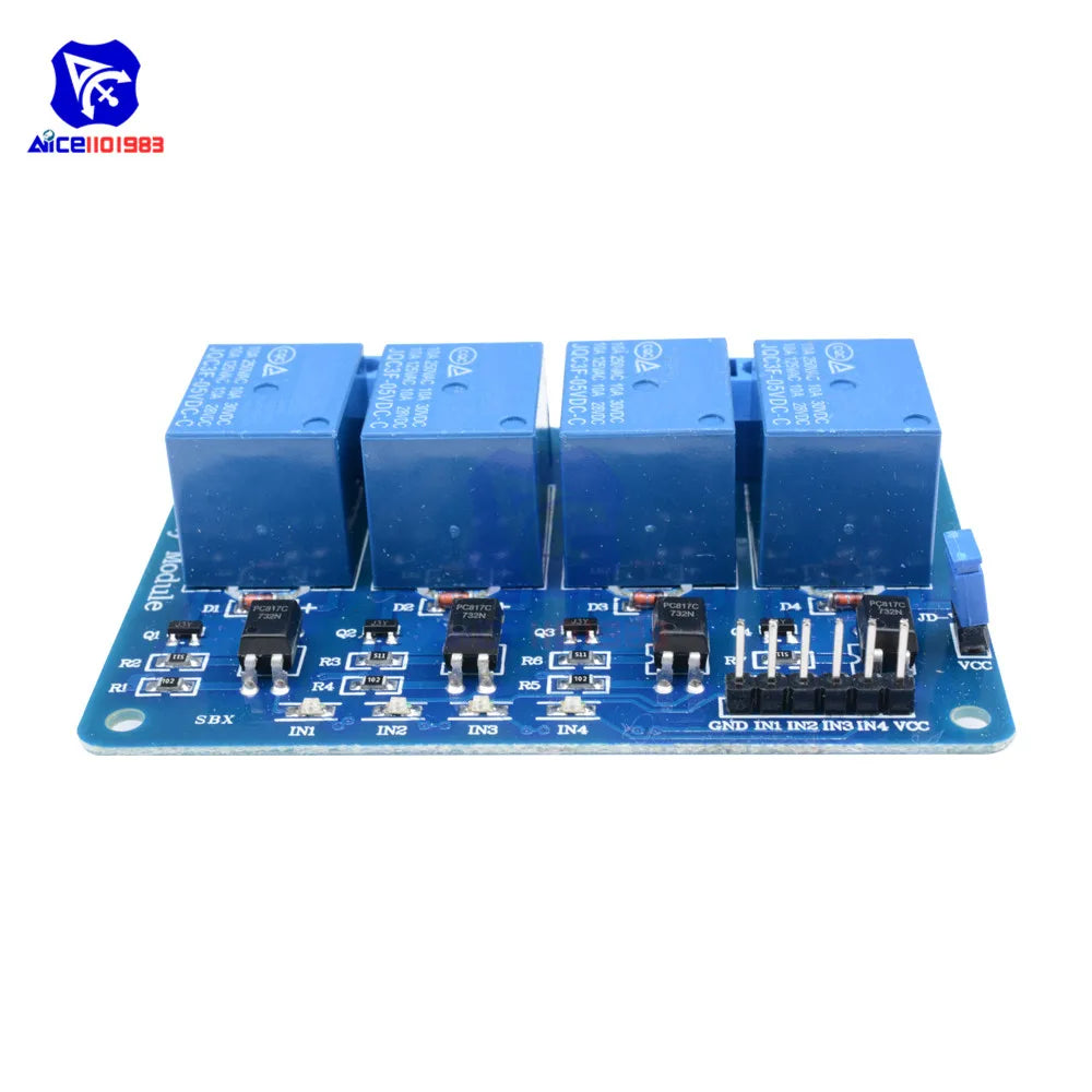 diymore 4 Channel Optocoupler Relay Module for Arduino DC 5V