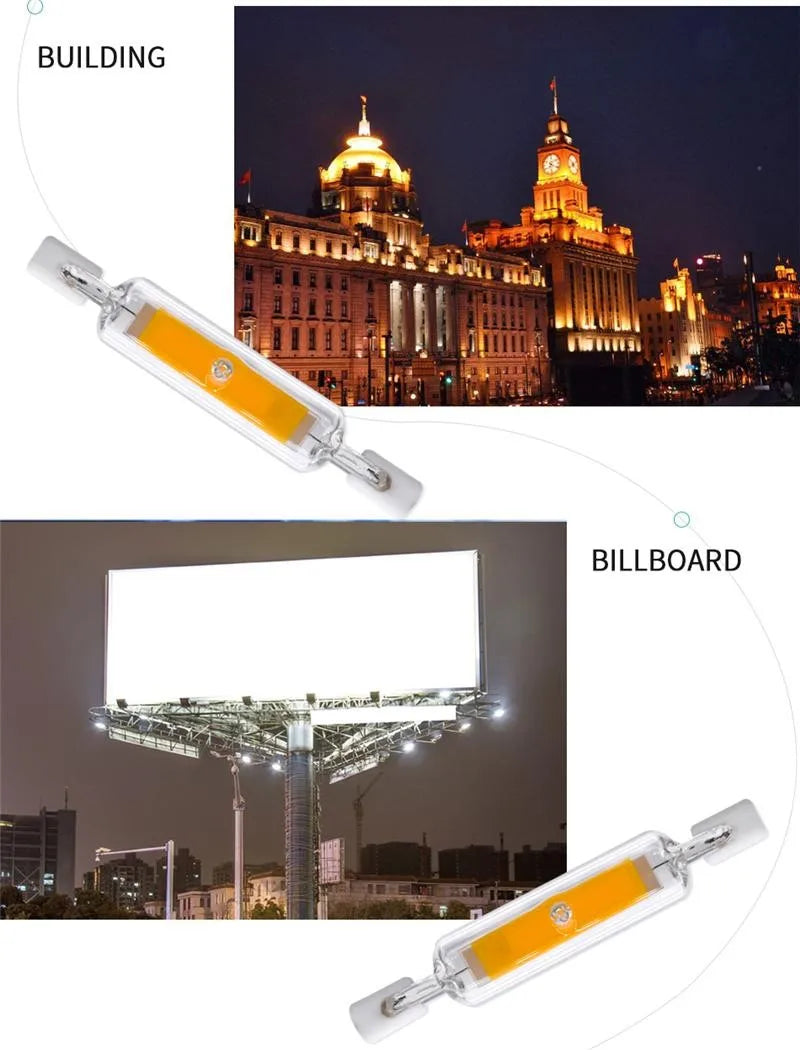 R7S LED Glass Tube 78MM 15W 20W COB Bulb 118MM 30W 40W R7S Corn Lamp J78 J118 AC220V 110V Replace Halogen Light 50W Lampadas