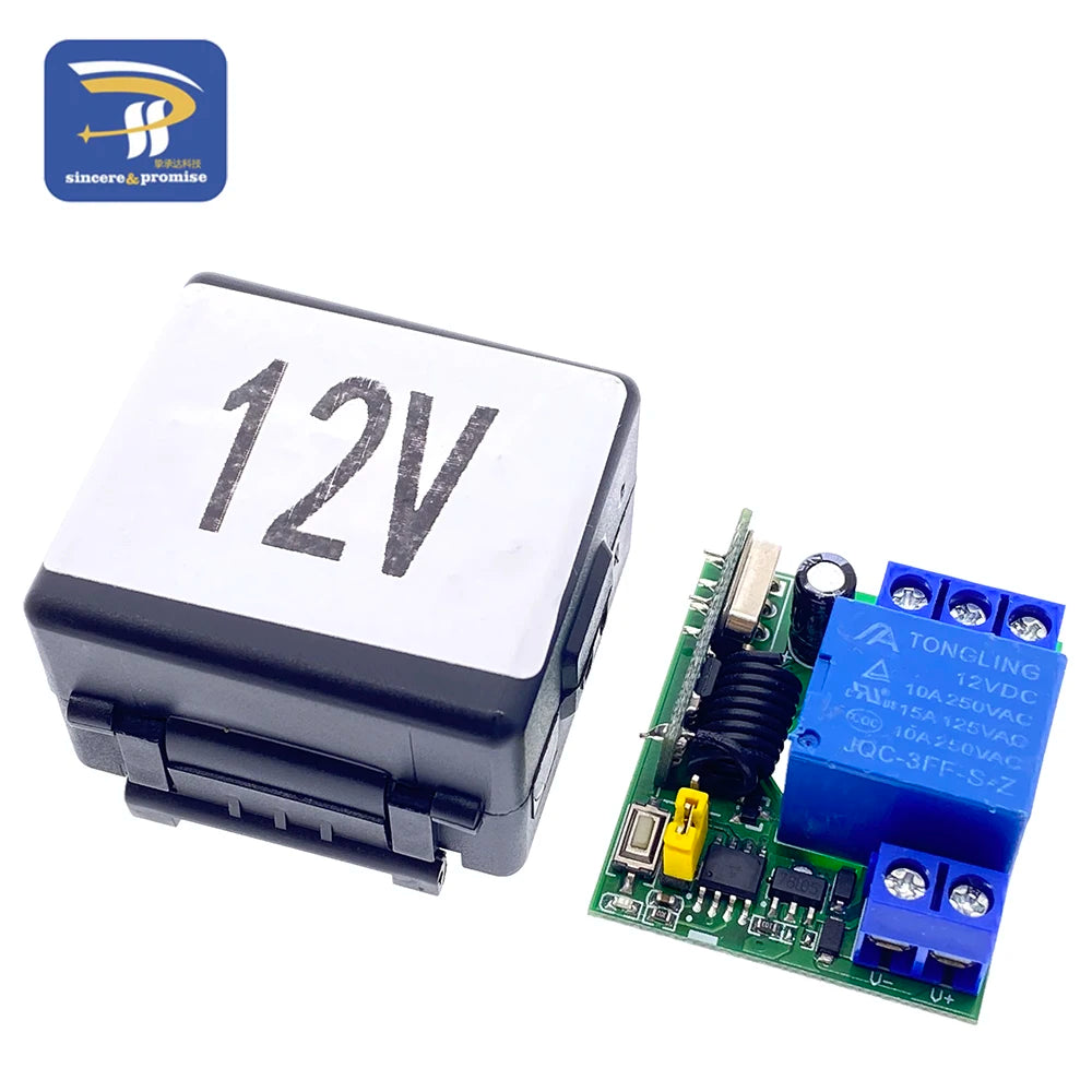 433Mhz RF Remote Control Wireless Switch DC 5V 12V 1CH 2 Way Relay Receiver and 2CH Transmitter For Door Electromagnetic Lock