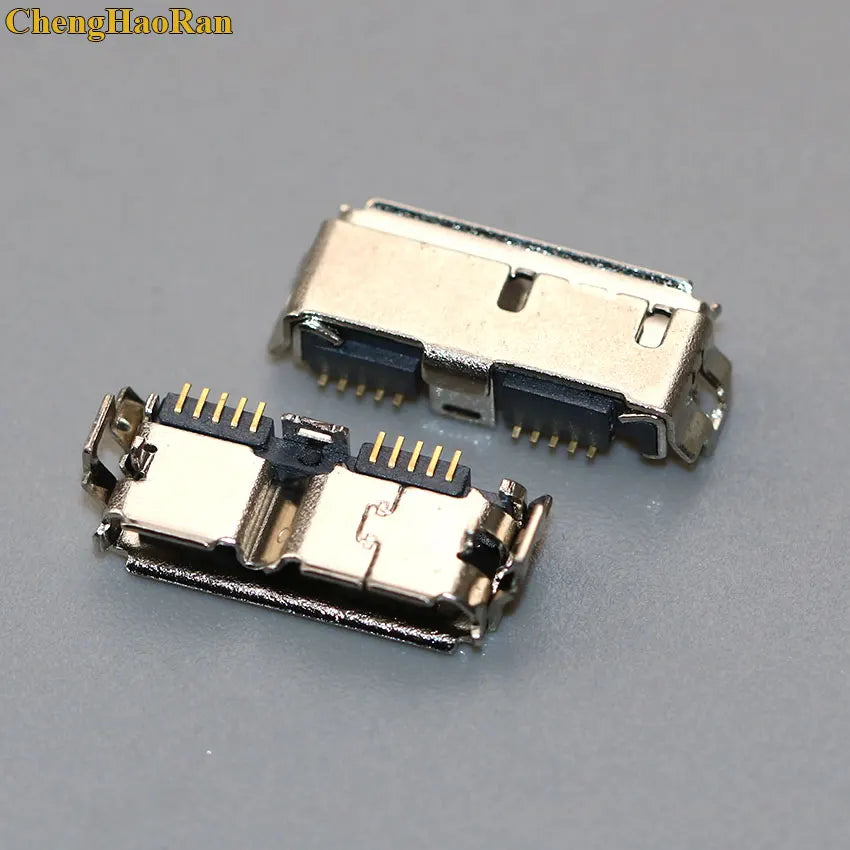 ChengHaoRan 1pcs Micro USB 3.0 Jack 10pin Female Sockect Tail Charging Port Mobile Hard Disk Interface Micro Connector
