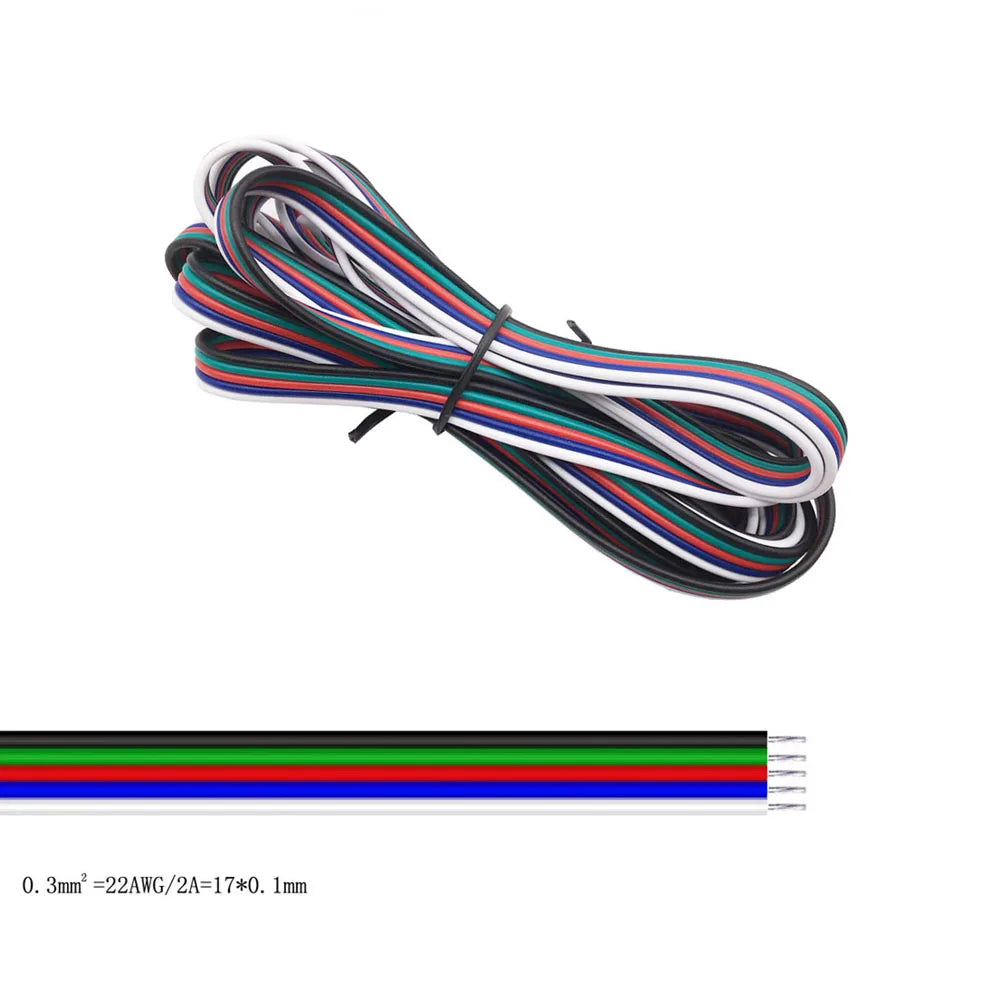5m/10m/50m/100m 22AWG Led Wire Cable 2pin/3pin/4pin/5pin/6pin For WS2812B WS2811 5050 2835 5730 LED Strip Light