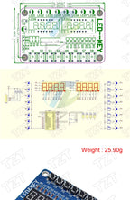 TZT TM1637 4 Bits / TM1638 / 74HC595 8 bit Digital LED Display Module 7 Segment 0.36Inch Clock RED Anode Tube Four Serial Driver