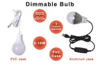 ZHMZH USB LED Bulb Stepless Dimming Brightness Three Color Switch Dimmable Hanging Lamp Light Bulb For Adapter Power Bank 10W