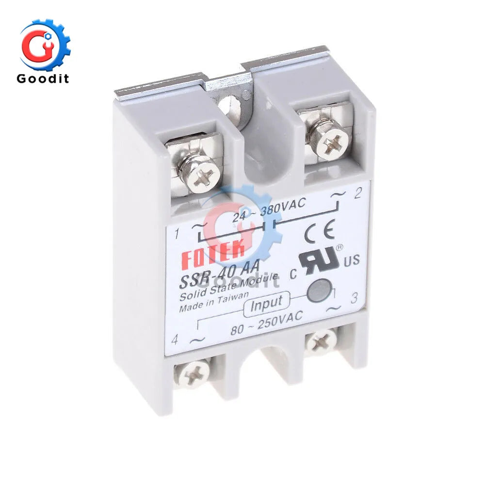 Solid State Relay SSR-40AA 40A AC Control AC Relais 80-280V AC To 90-480V AC SSR 40AA
