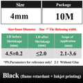 10 METER/LOT BLACK 1/2/3/4/5/6/8/10/10/12/14/16/18/20mm Heat Shrink Tubing Flame Retardant Tube Kit Insulation Tubing Wire Cable