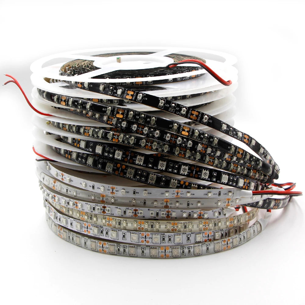 LED Strip Light 600nm True Orange SMD 5050 3528 Strip Ribbon Diode Tape rope lights 12V Flexible Strip string lamp1m 2m 3m 4m 5m