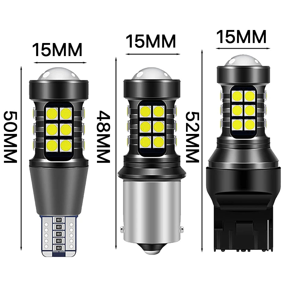 2X P21W led 1156 T20 W21/5W 7443 P21/5W 1800LM W21W Car Bulb 7440 BA15S BAY15D PY21W Auto DRL Light White 1157 LED Brake Light