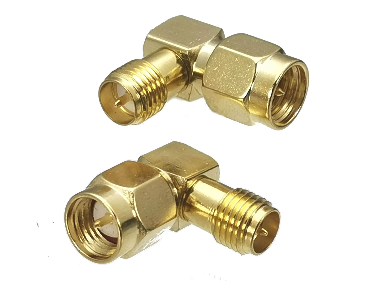 1pcs Connector Adapter SMA RP-SMA to SMA RPSMA Male Plug & Female Jack Straight & Right angle RF Coaxial Converter New Brass