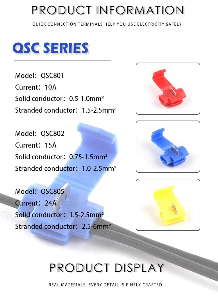 Scotch Lock Electric Wire Cable Connectors  AWG 22-18 Without Breaking Cable Insulated Crimp Splice Electrical Terminals