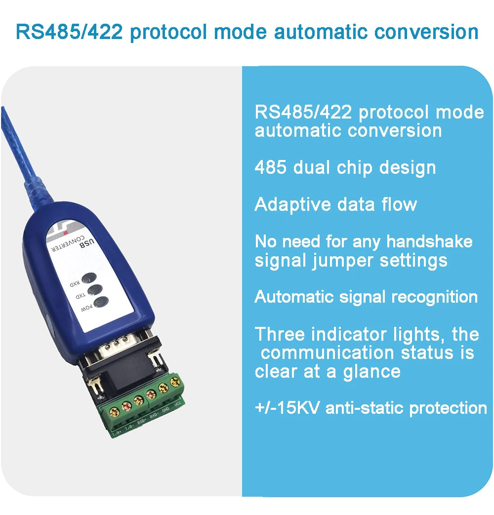 USB To 485 422 Serial Cable Industrial Grade RS485 To USB Communication Converter To 485 Module